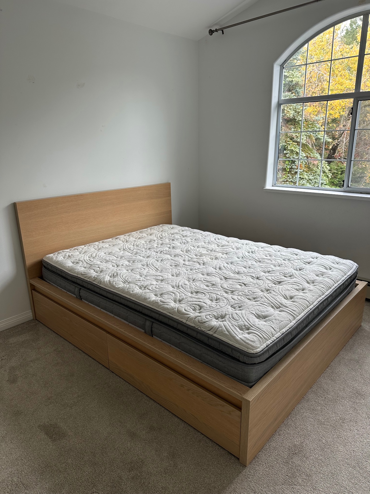Ikea malm queen bed and mattress - Image 1